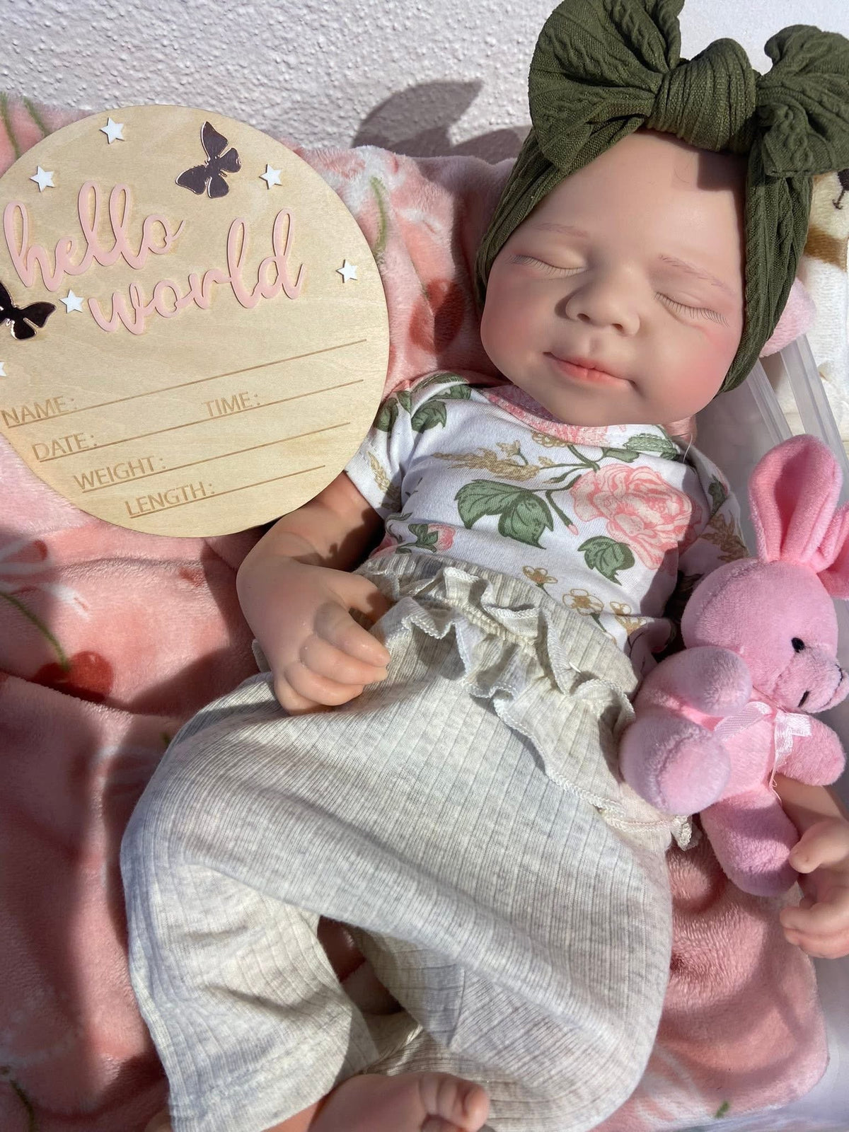 Paisleigh 19” Full Silicone baby Reborn newborn Fair Skin Tone approx 7.3lbs open mouth