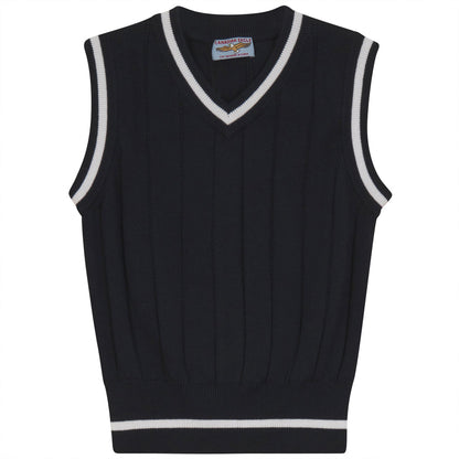 Basic White Detail Wide Rib Vest