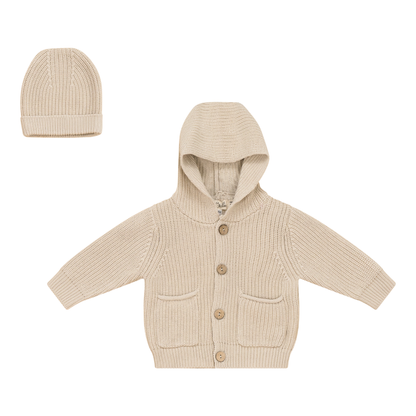 Hoodie Knit Jacket With Hat