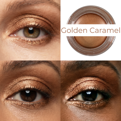Golden Caramel Any Wear Creme - A Waterproof Multi-tasking creme to powder product for eyes, cheeks & lips. Can be worn anywhere