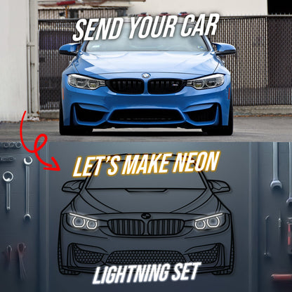 Your Personalized Metal Neon Car Wall Art - (Front and rear views only)