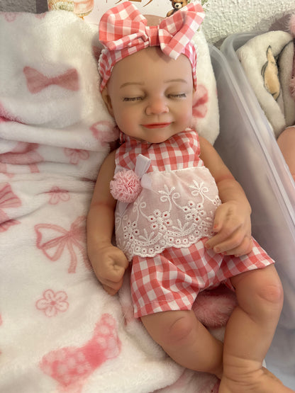 Cassie 16” Preemie reborn baby Full Body Silicone Doll Open mouth approx 4lbs