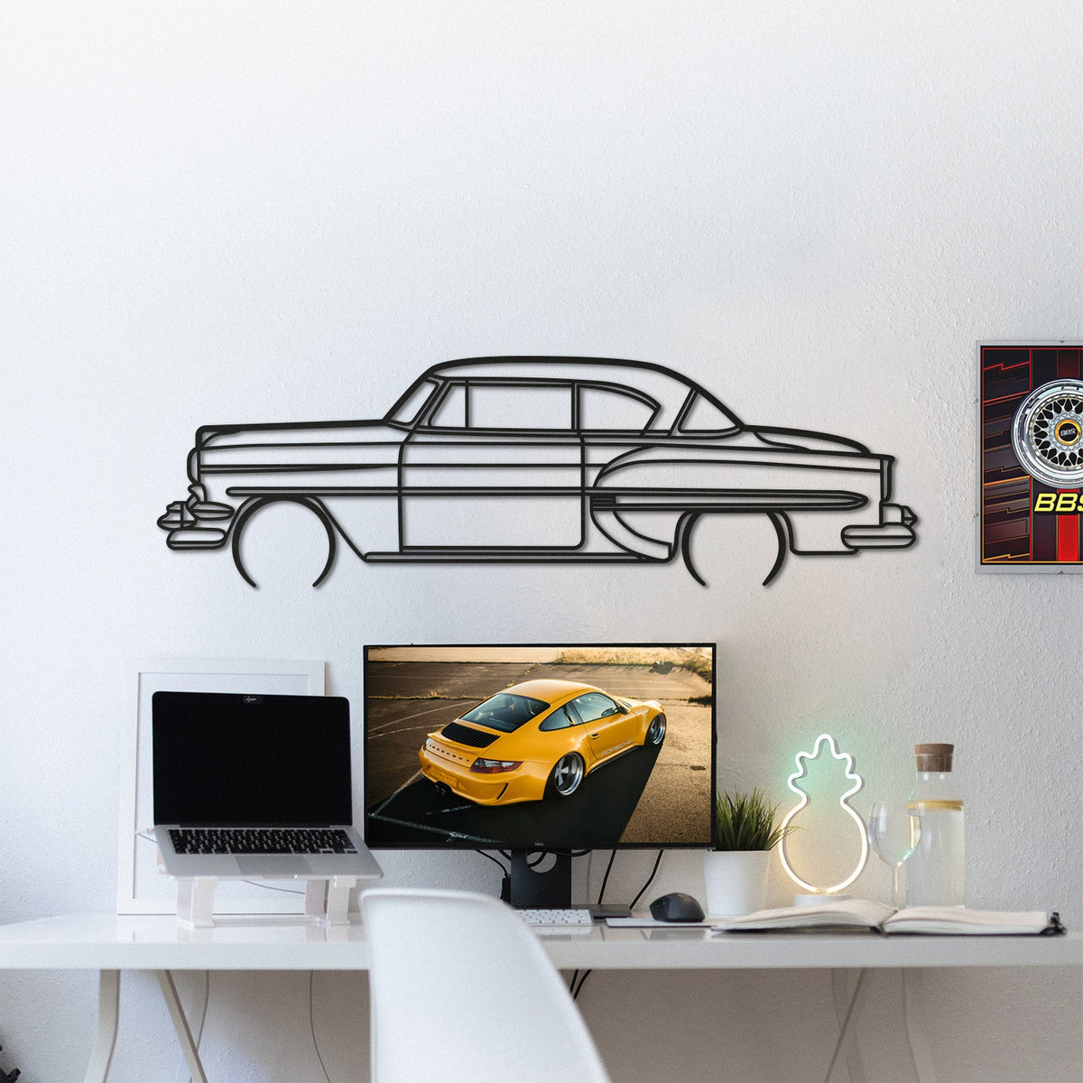 1954 Bel Air Detailed Metal Car Wall Art - MT0031