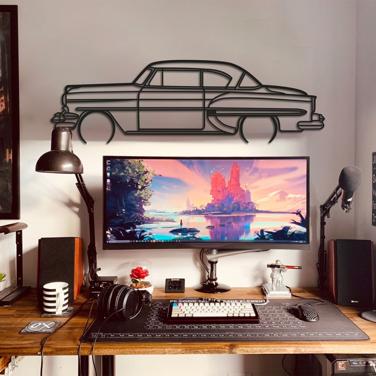 1954 Bel Air Detailed Metal Car Wall Art - MT0031