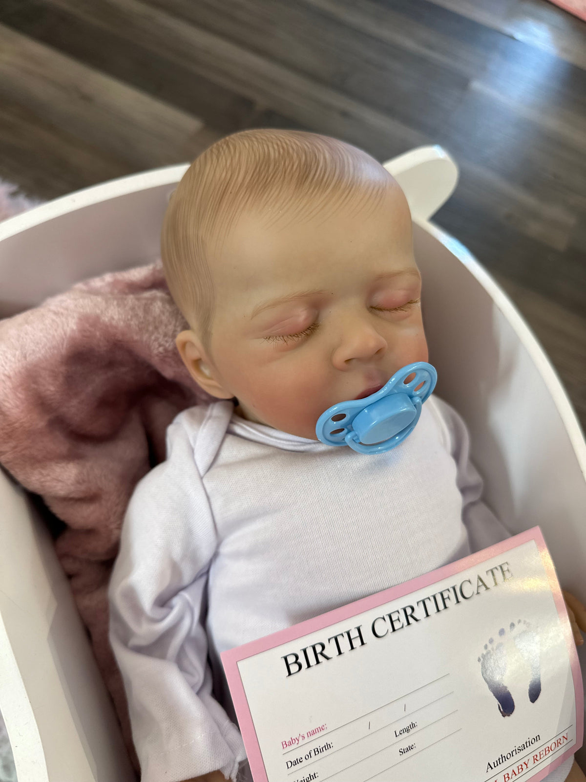 Levi painted hair Reborn vinyl/cloth body baby 19in Newborn