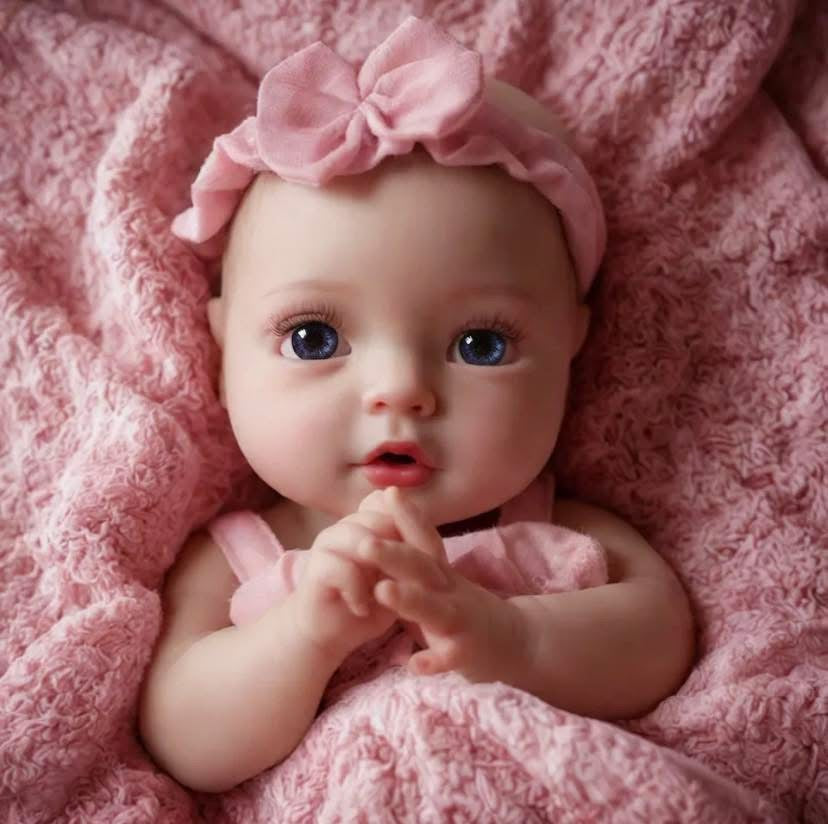 Tabitha 16in Reborn Baby Full Silicone painted hair preemie open mouth approx 4lbs