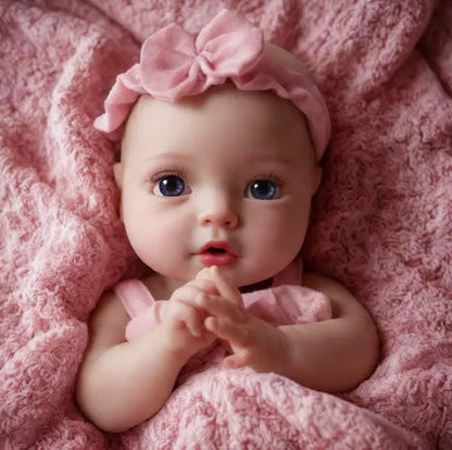 Tabitha 16in Reborn Baby Full Silicone painted hair preemie open mouth approx 4lbs