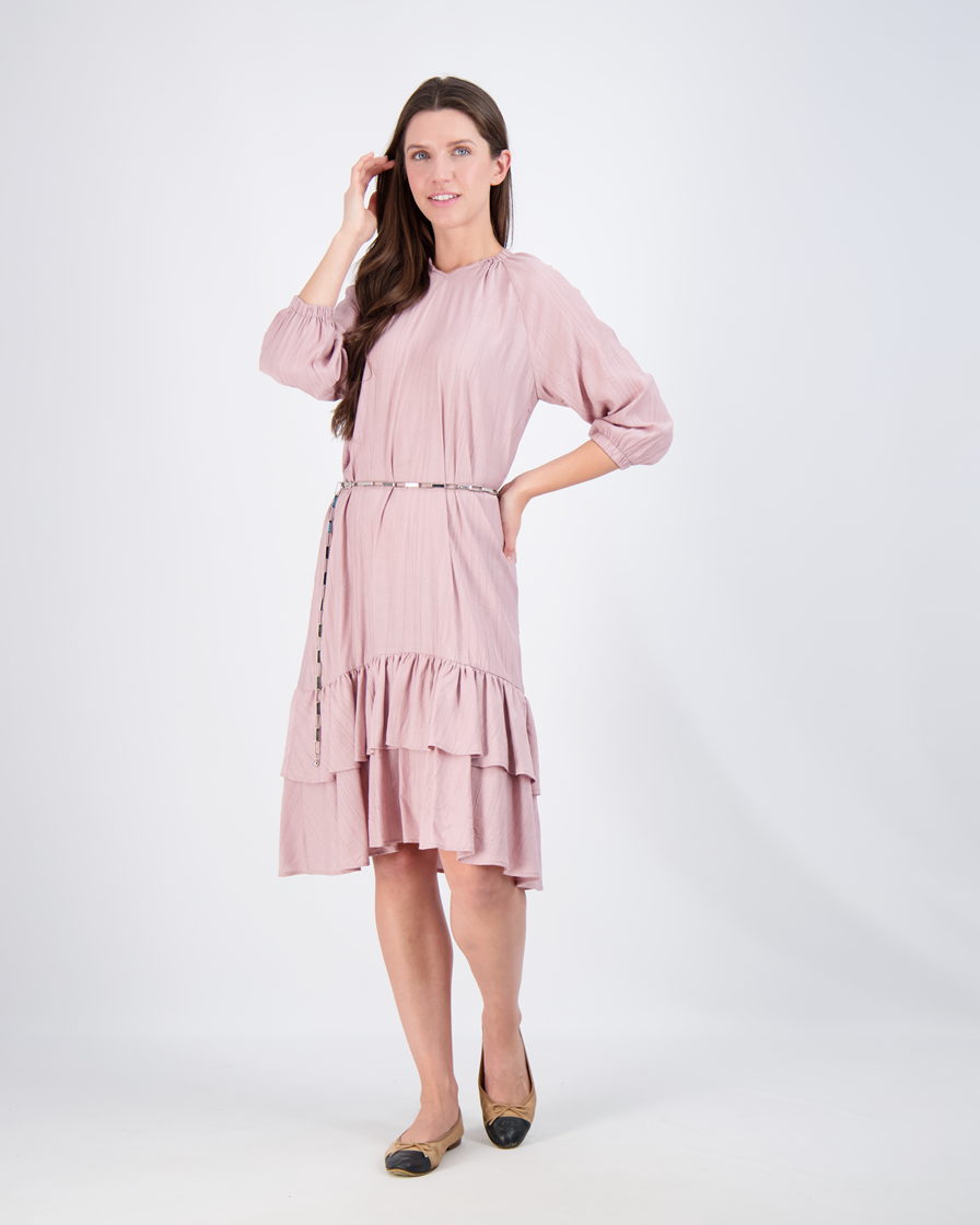 Layered Dress With String Bow