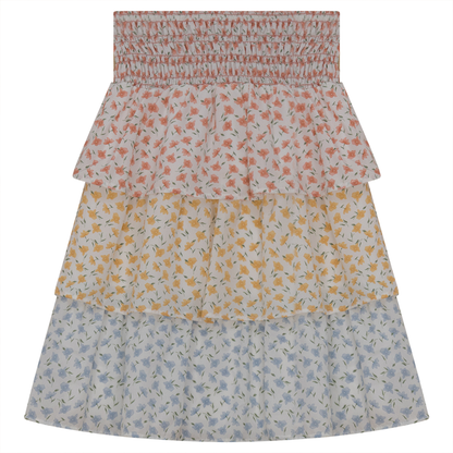 Three Tiered Floral Skirt