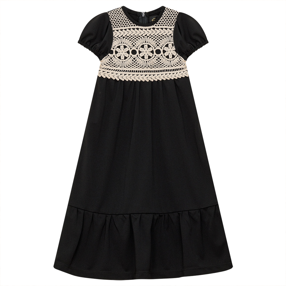 Dress with Lace Collar