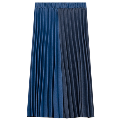 Denim Pleated Skirt