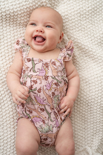 Pink Dino Bubble Romper
