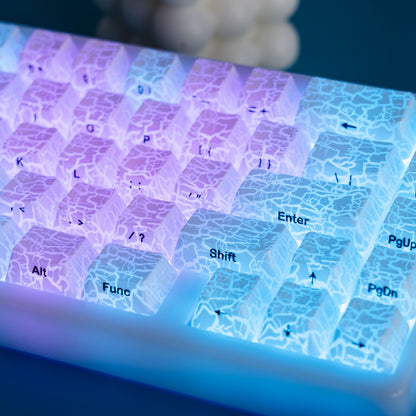 XVX IMD Ice Crack Pattern Shine-Through OEM Profile Keycap Set