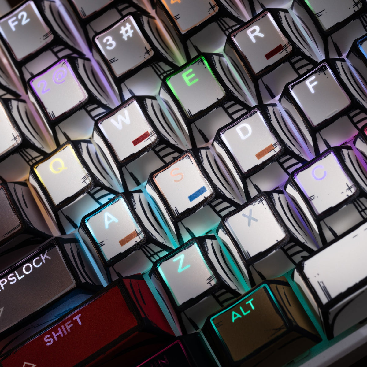 XVX PRISM Shine-Through Double-Shot Cherry Profile 142-Key PBT Keycap Set