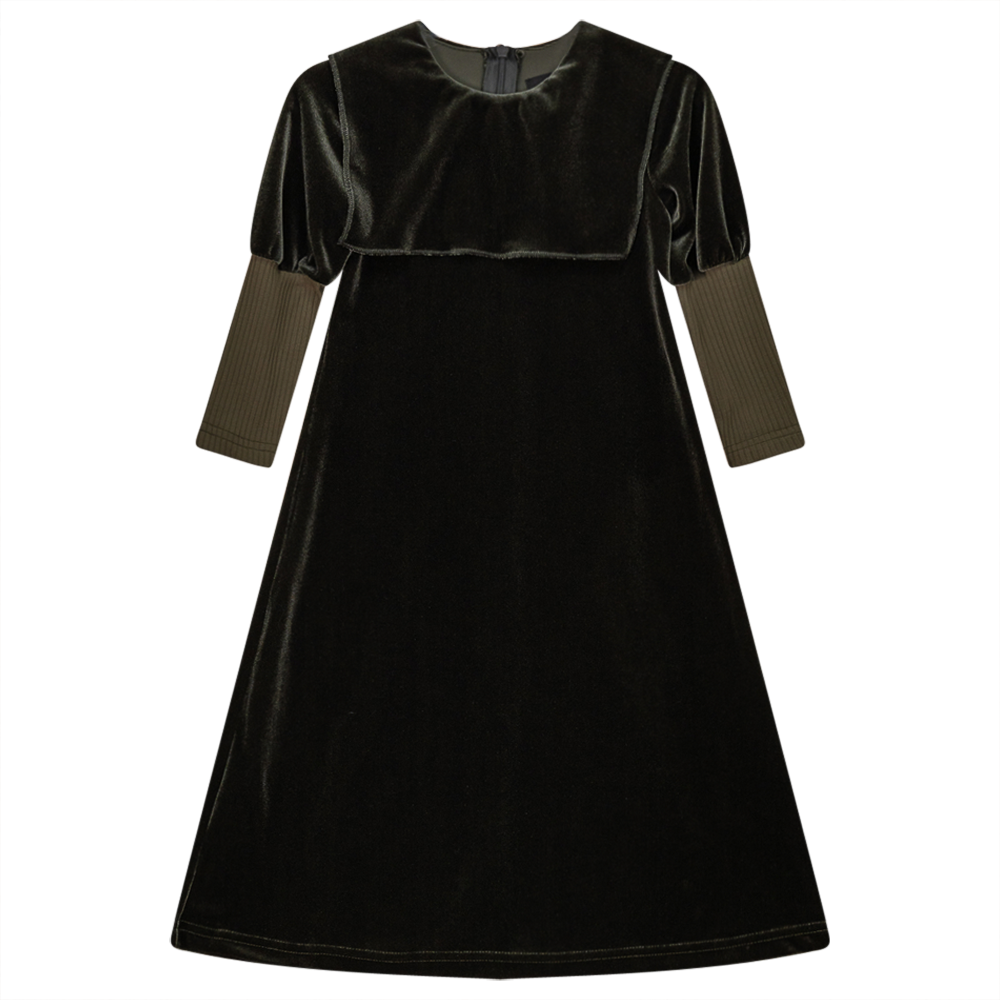 Velvet Sailor Robe Dress With Zip