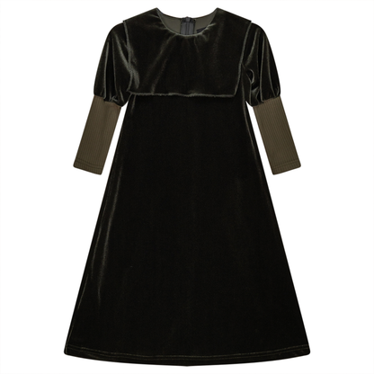 Velvet Sailor Robe Dress With Zip