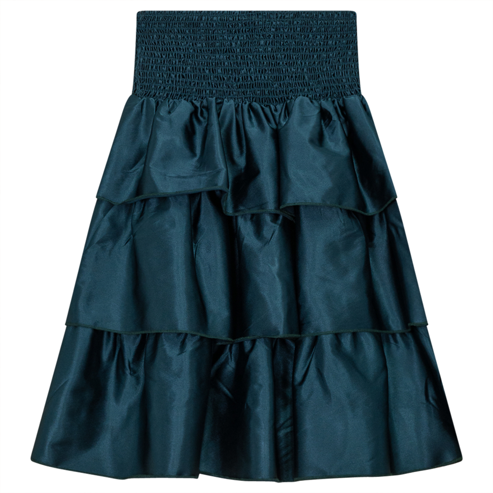 Smocked Drop Waist Tiered Skirt