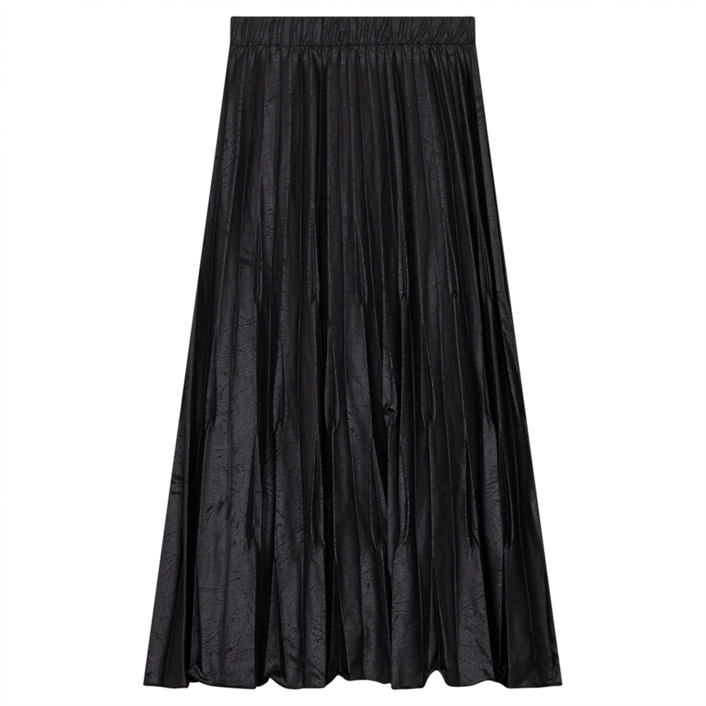 Rear Drop Pleated Midi-Skirt