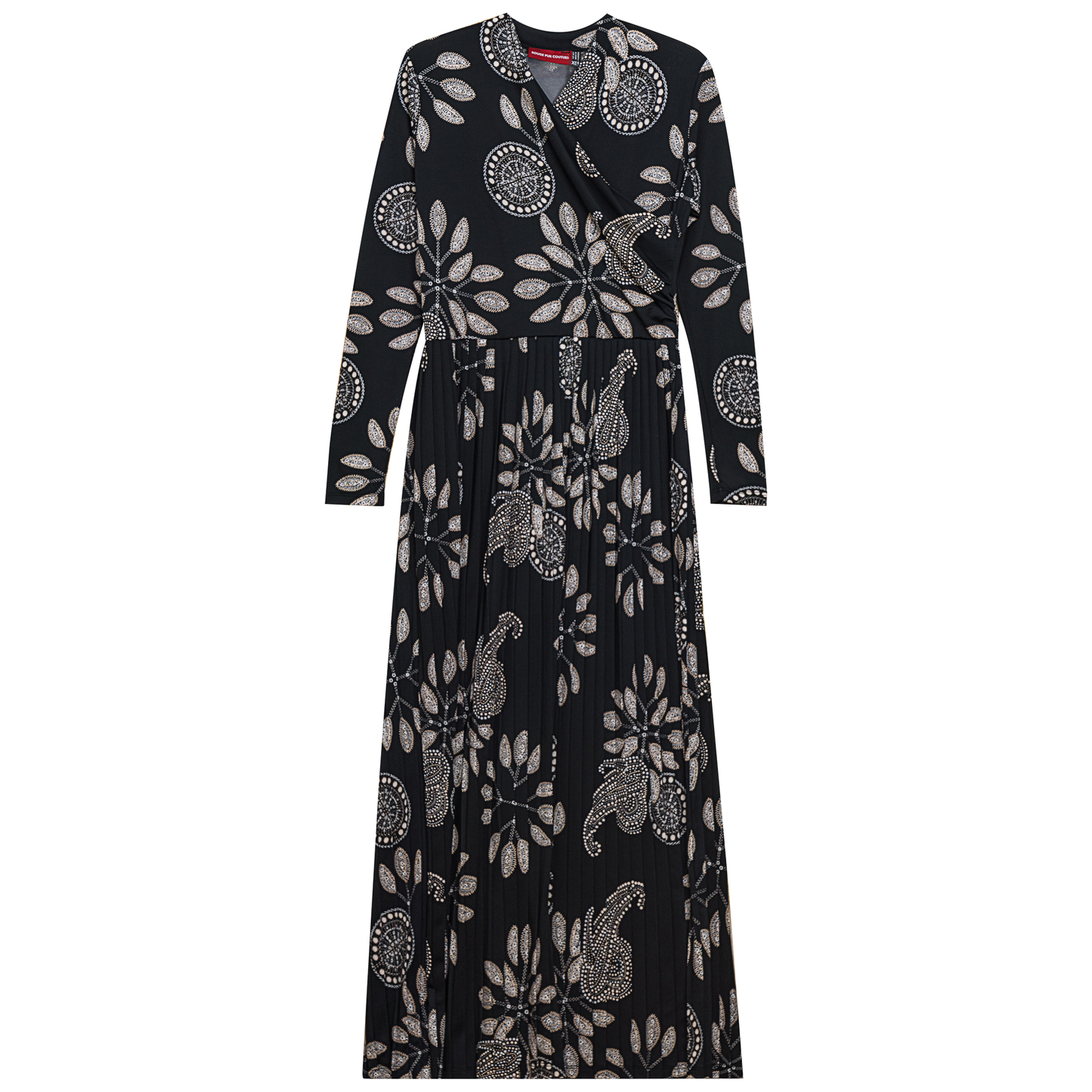 Printed Pleated Wrap Dress