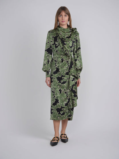 Printed Satin Dress