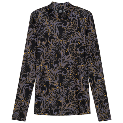 Printed Mock Neck Top