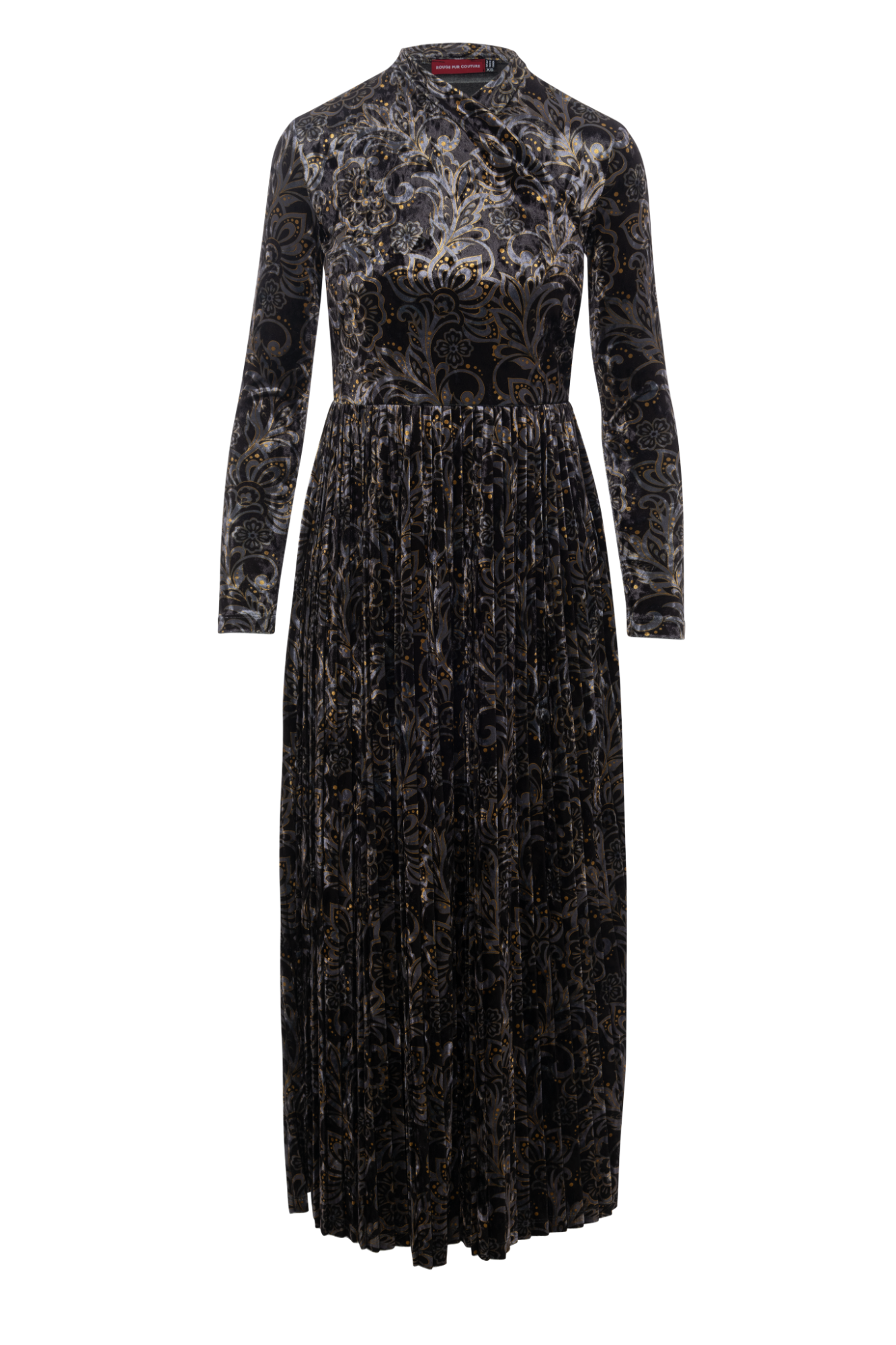 Printed Pleated Wrap Dress