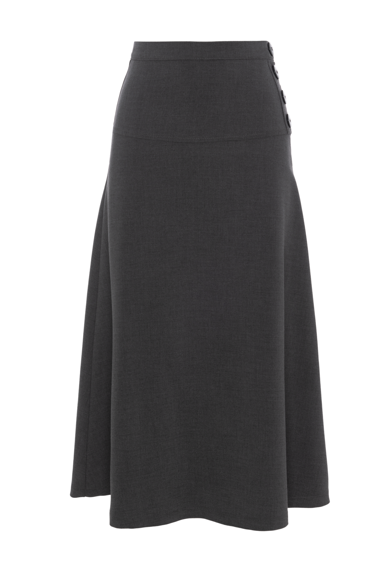 Side Button Midi Skirt