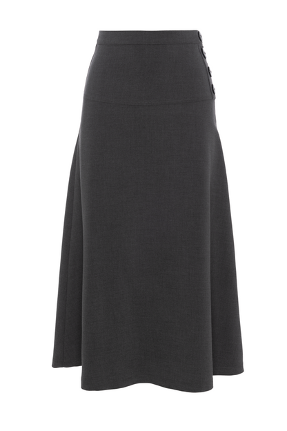 Side Button Midi Skirt