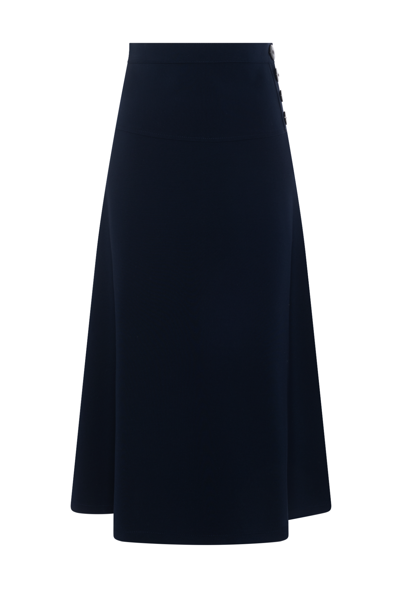Side Button Midi Skirt