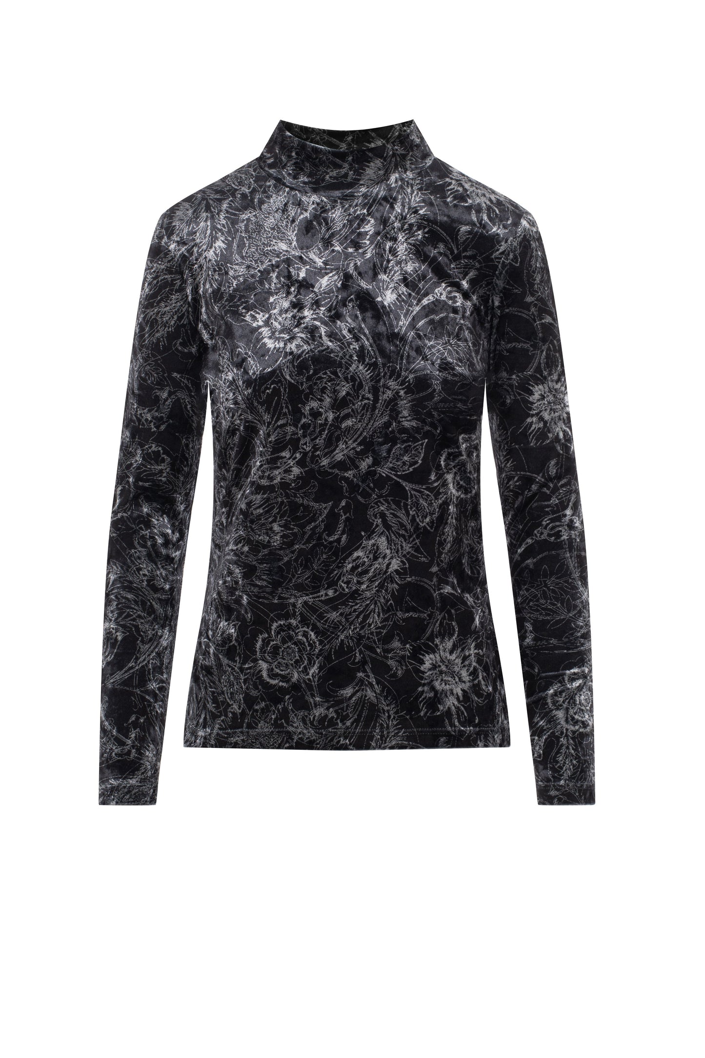 Printed Mock Neck Top