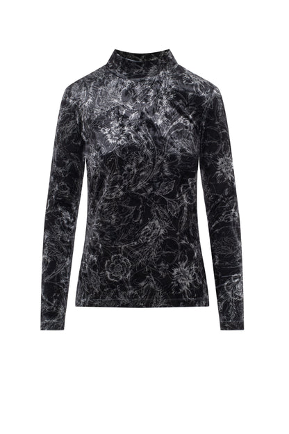 Printed Mock Neck Top