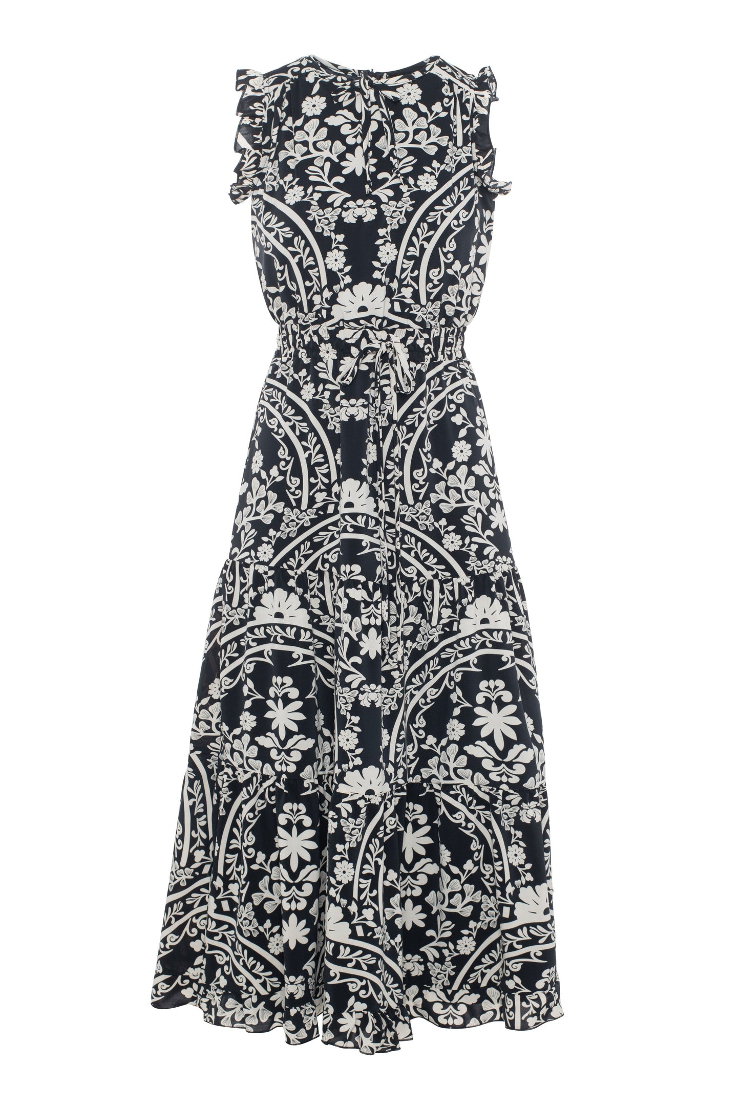 Printed Smocked Waist Jumper