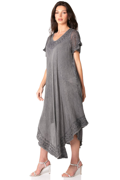 Sakkas Everyday Essentials Cap Sleeve Caftan Dress / Cover Up