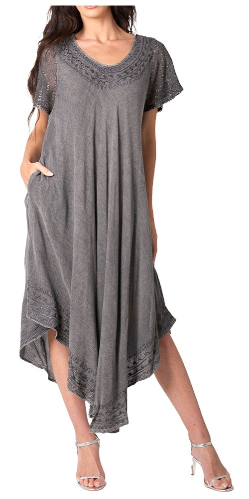 Sakkas Everyday Essentials Cap Sleeve Caftan Dress / Cover Up