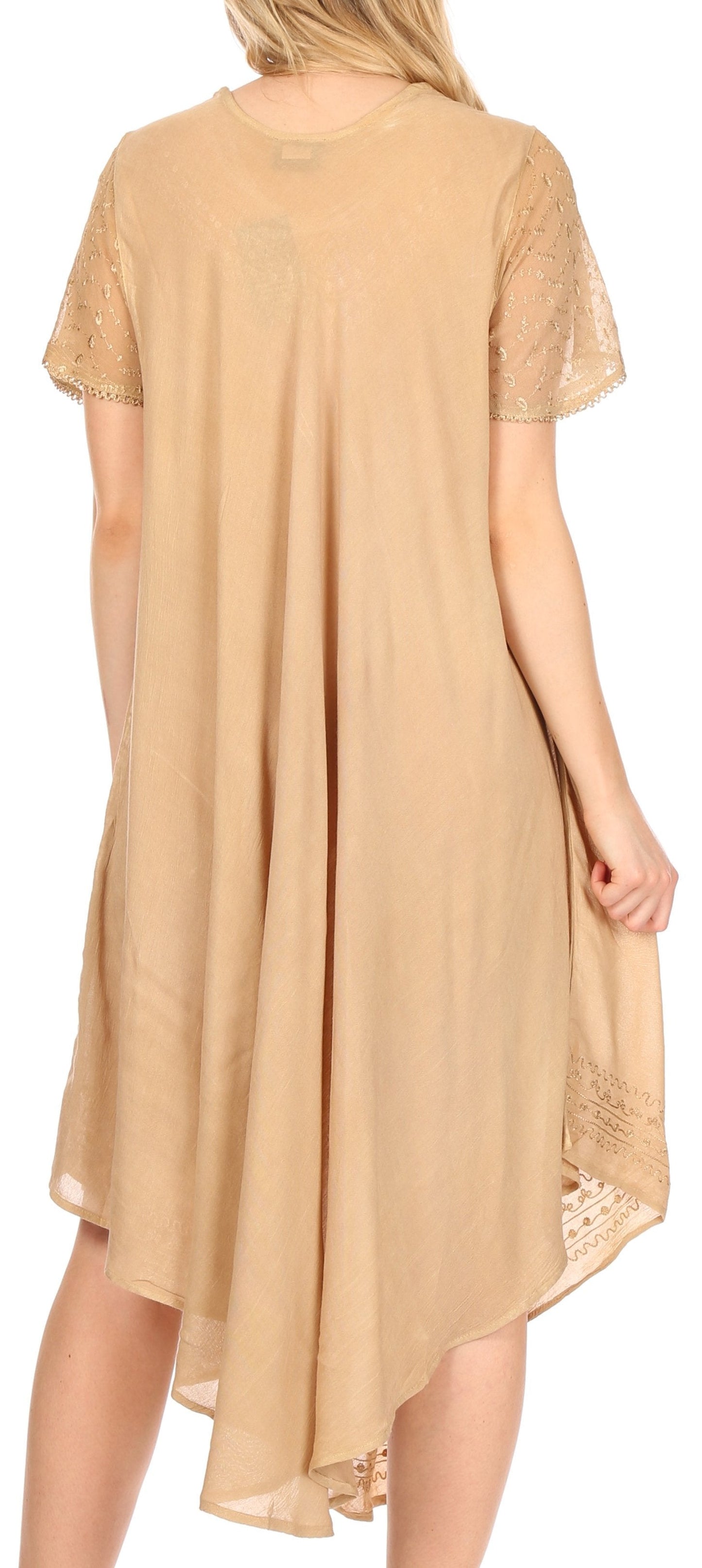 Sakkas Everyday Essentials Cap Sleeve Caftan Dress / Cover Up