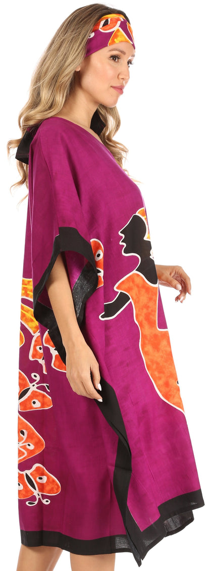 Sakkas Trina Women's Casual Loose Beach Poncho Caftan Dress Cover-up Many Print