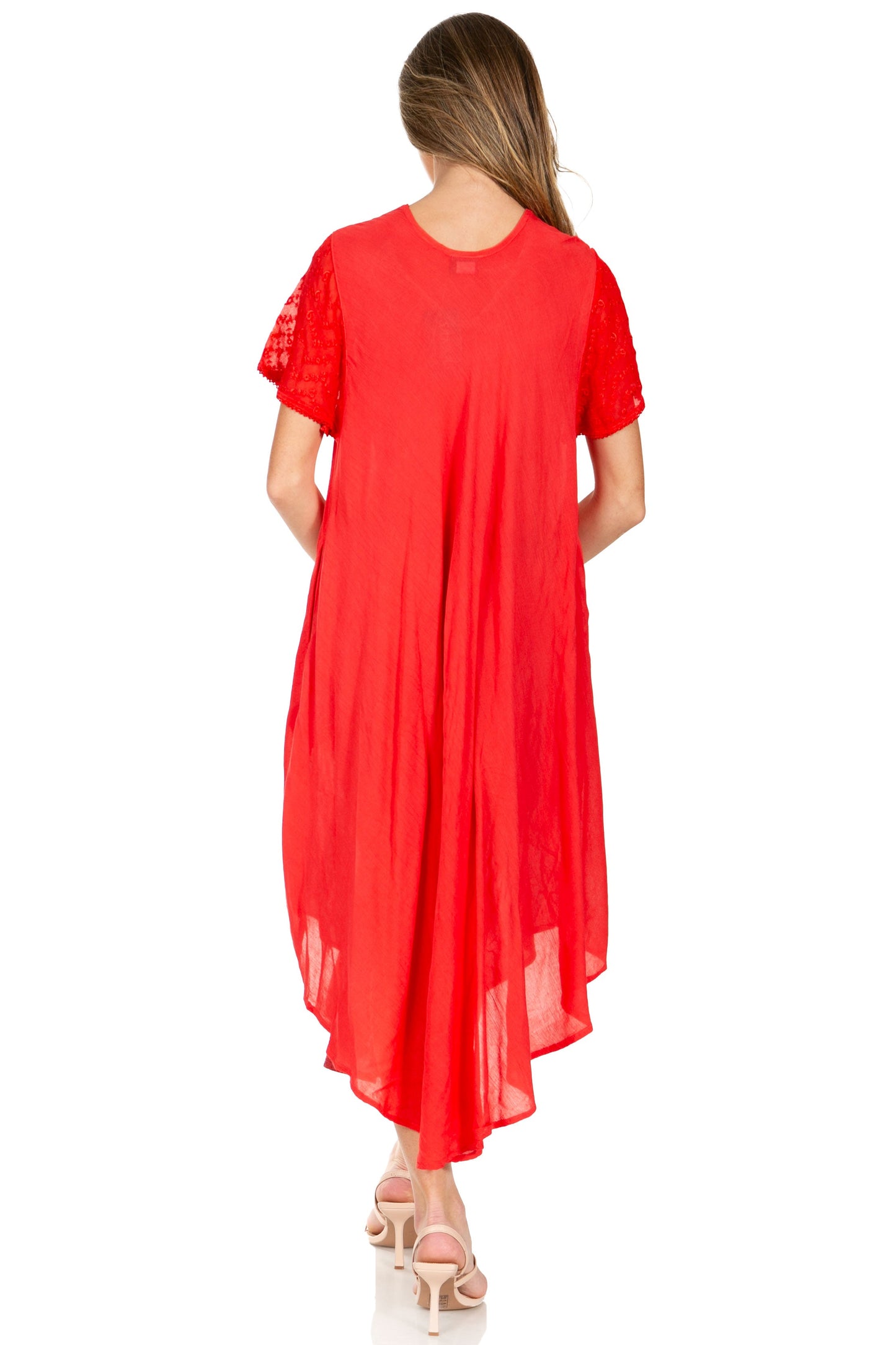 Sakkas Watercolor Palm Tree Tank Caftan Dress