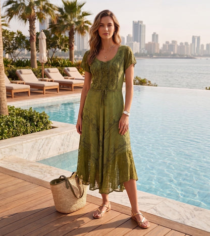 Sakkas Marigold Embroidered Fairy Dress