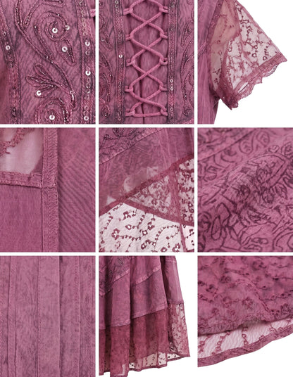 Sakkas Marigold Embroidered Fairy Dress