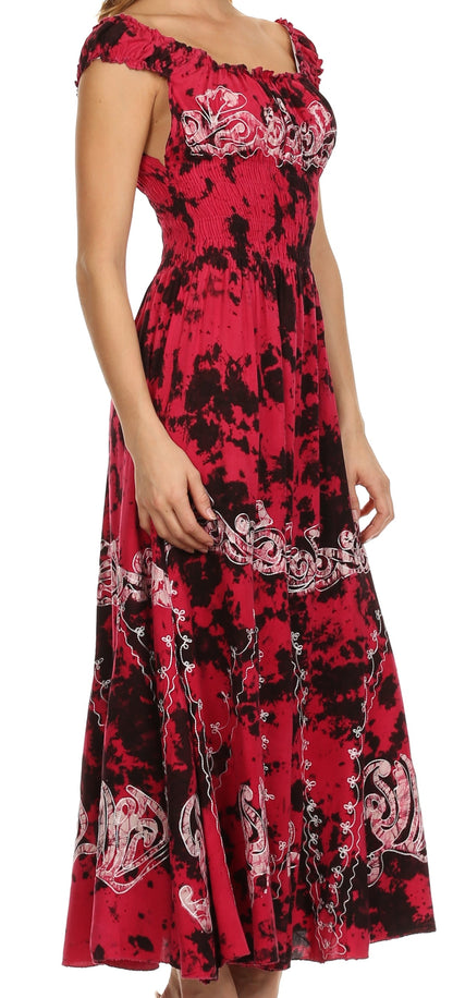 Sakkas Jamilah Gypsy Boho Peasant Batik Dress