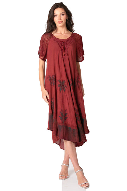 Sakkas Kai Palm Tree Caftan Tank Dress / Cover Up