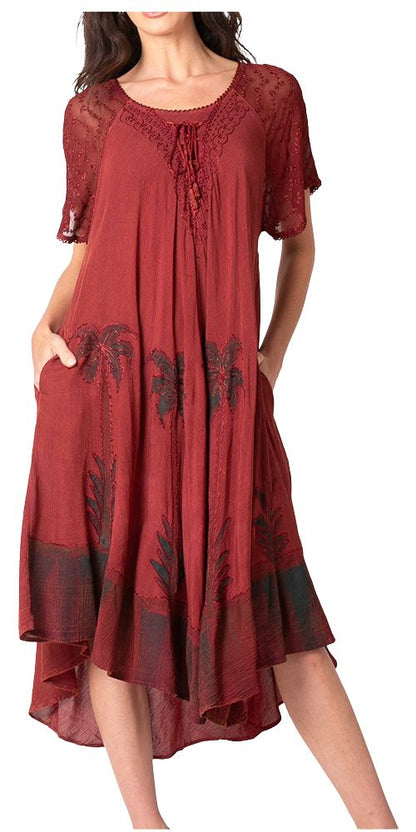 Sakkas Kai Palm Tree Caftan Tank Dress / Cover Up