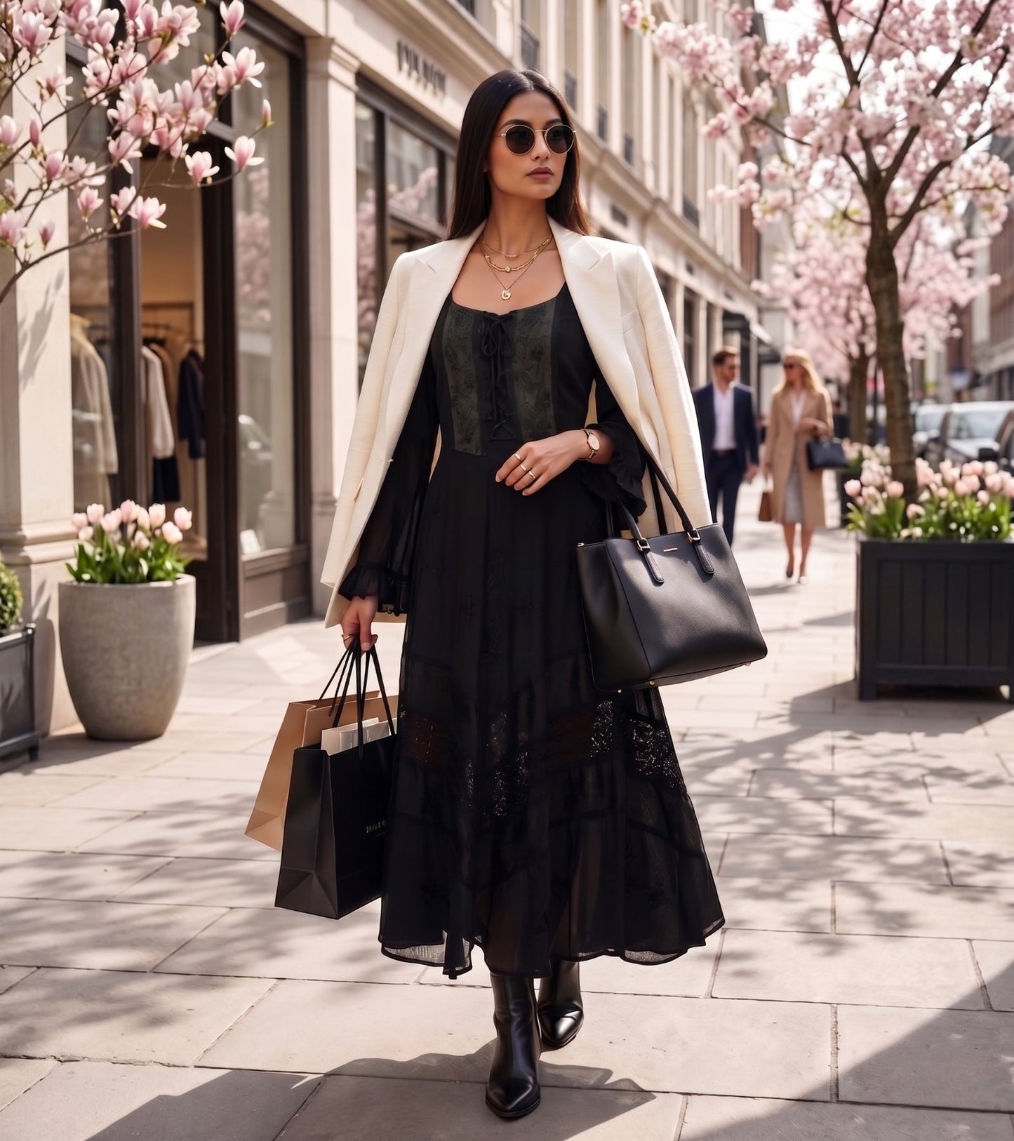 Sakkas Mirabel Stonewashed Corset Style Floral Emboridery Kimono Sleeve Dress