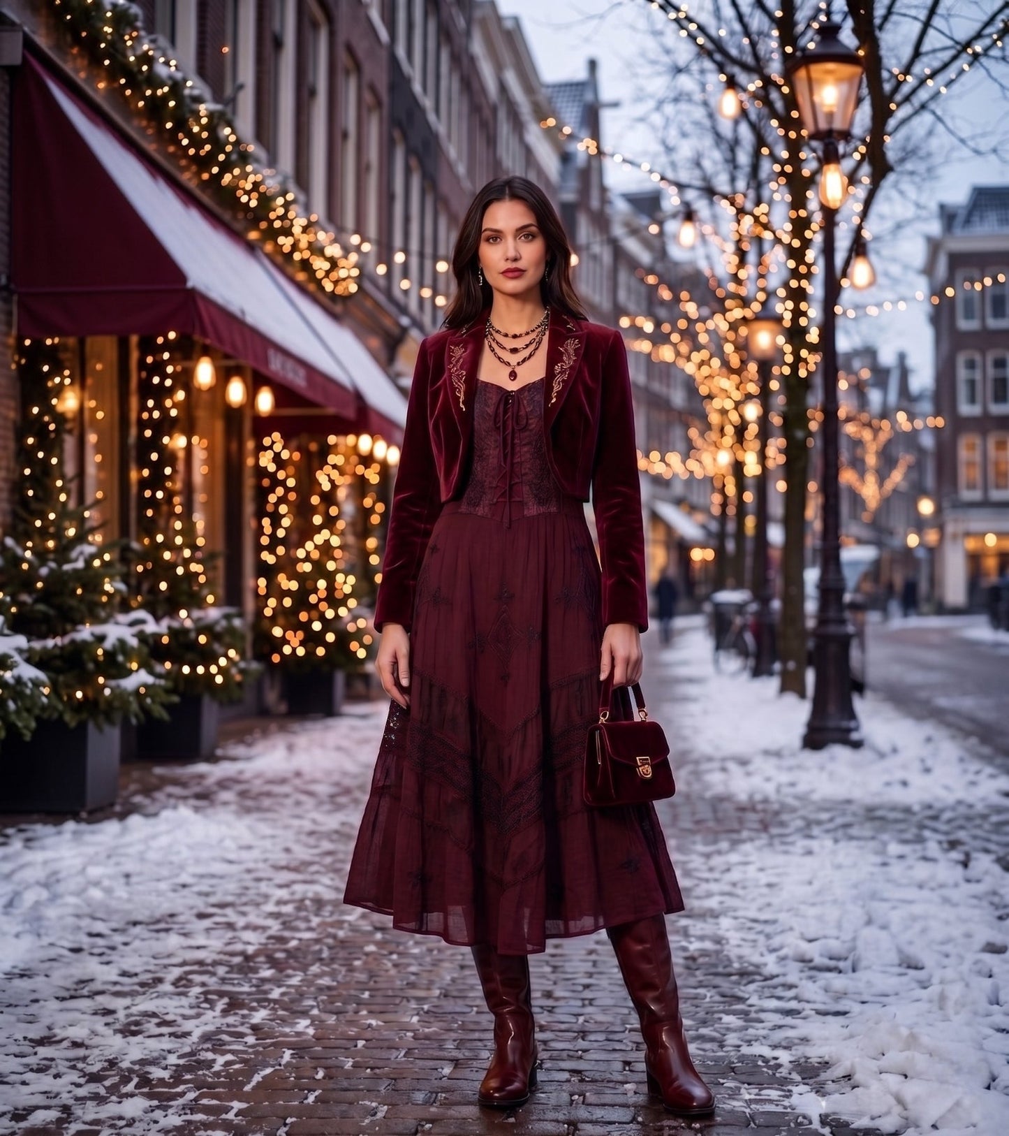 Sakkas Mirabel Stonewashed Corset Style Floral Emboridery Kimono Sleeve Dress