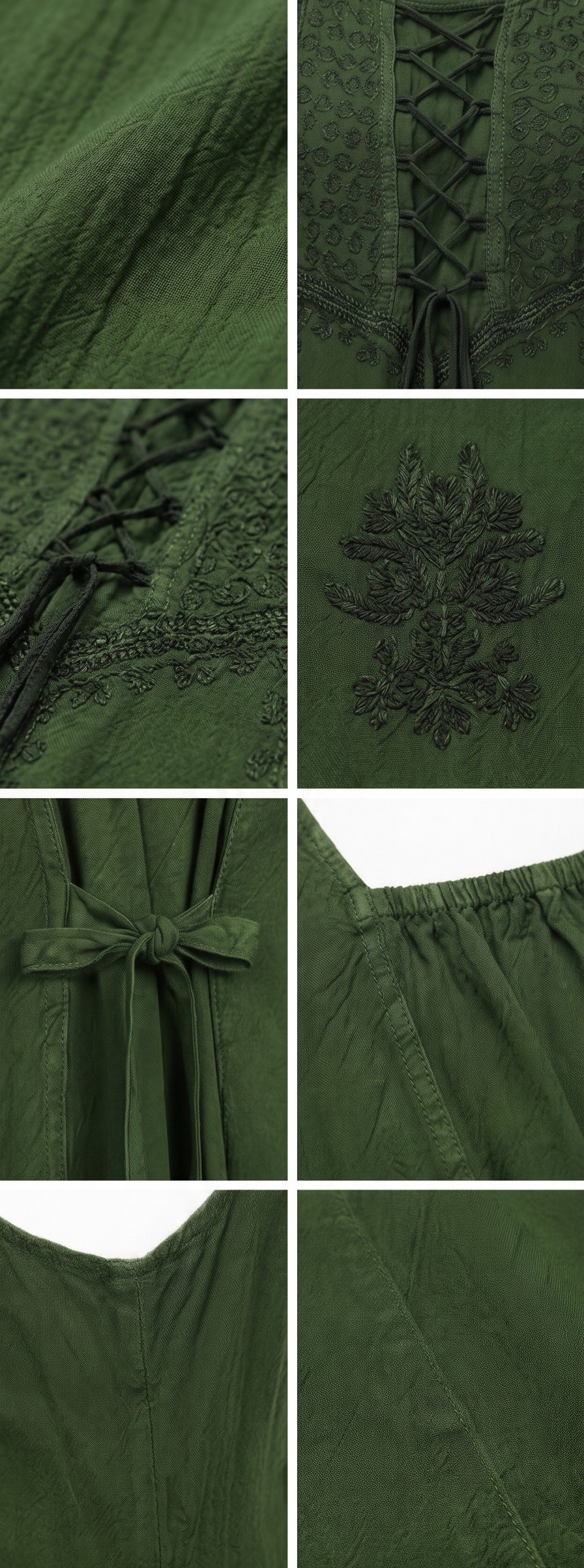 Sakkas Stella Long Tank Top Adjustable Caftan Corset Dress With Embroidery