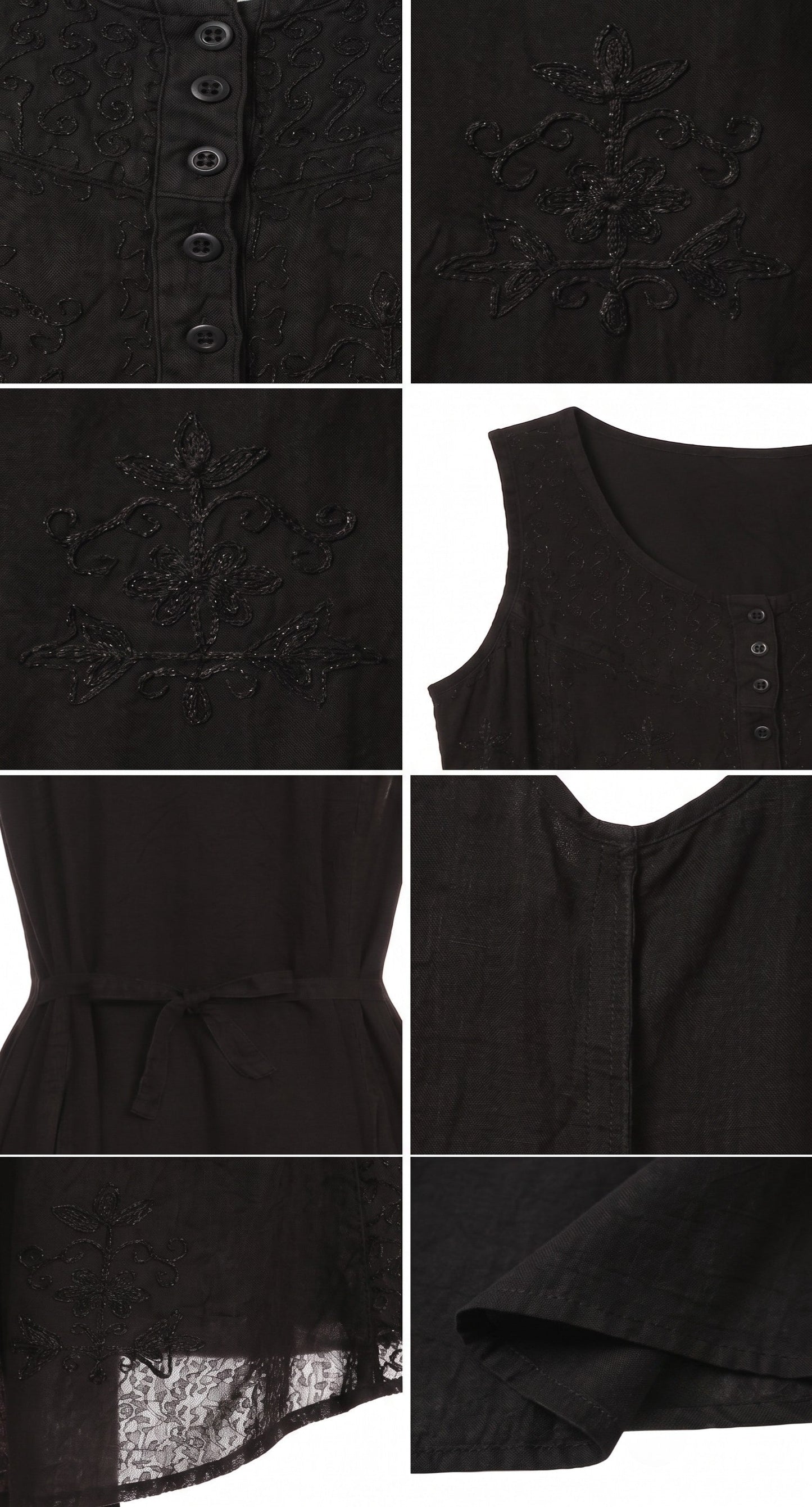 Sakkas Beverlee Embroidered Button Down Sleeveless Caftan Dress