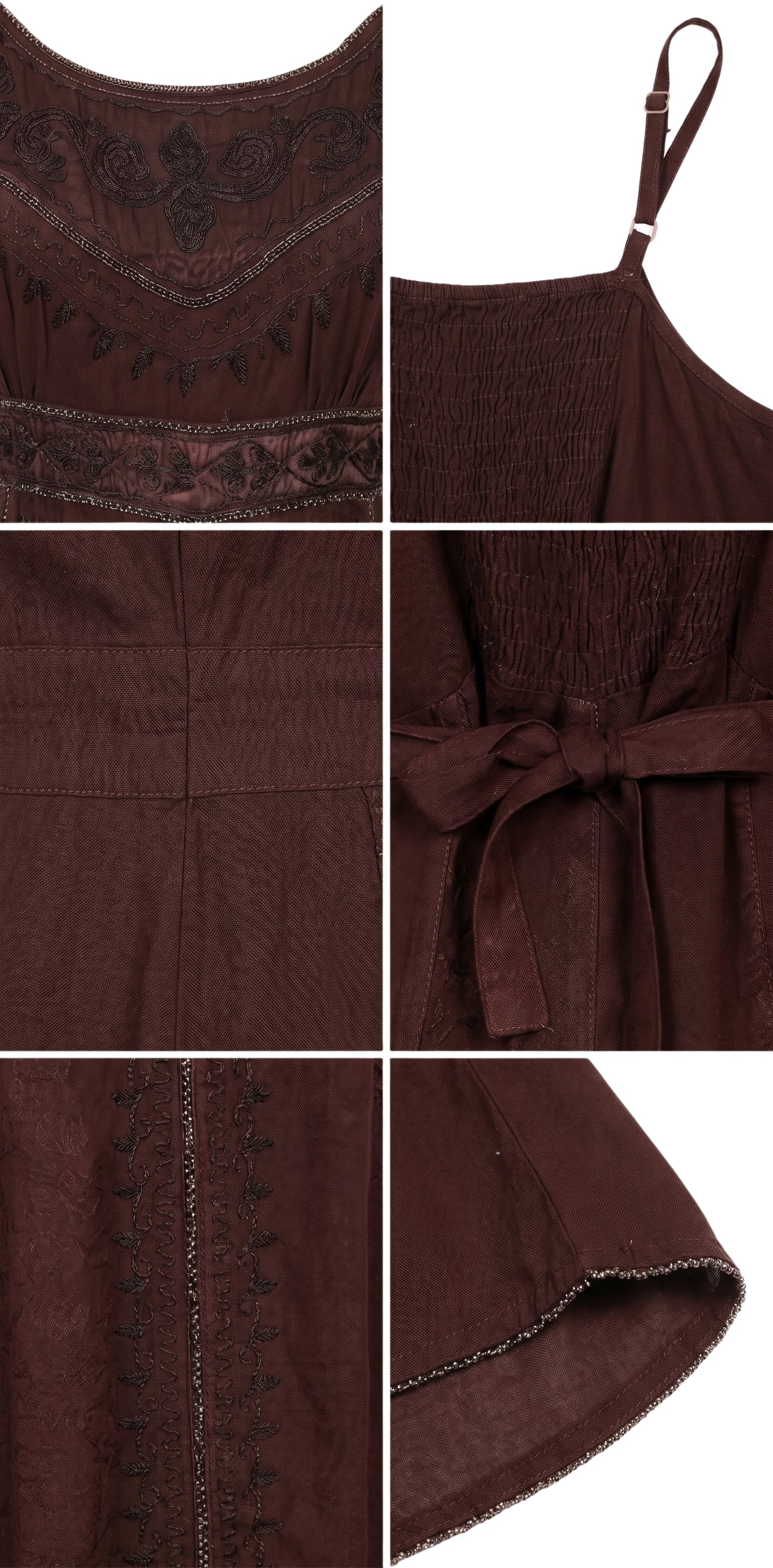 Sakkas Markay Short Mid Length Spaghetti Strap Sleeveless Embroidered Batik Dress