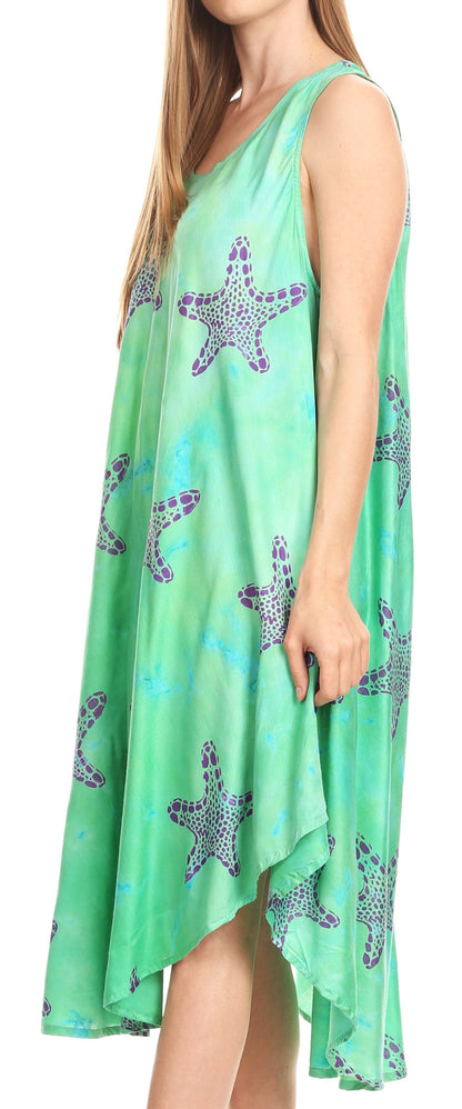 Sakkas Celina Summer Casual Everyday Tank Dress Tye-dye and Batik Sleeveless