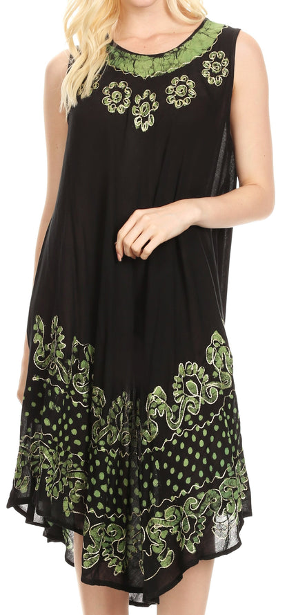 Sakkas Esme Women's Casual Midi Loose Fit Sleeveless Tank Dress Cover-up