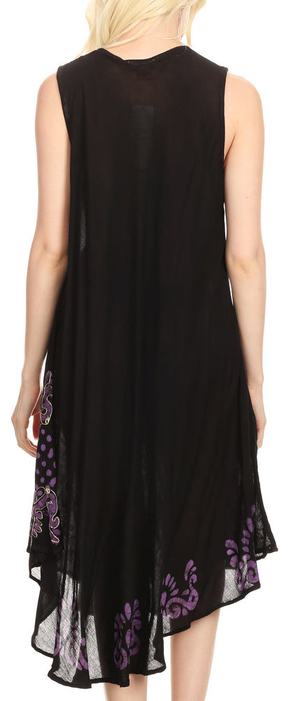 Sakkas Esme Women's Casual Midi Loose Fit Sleeveless Tank Dress Cover-up